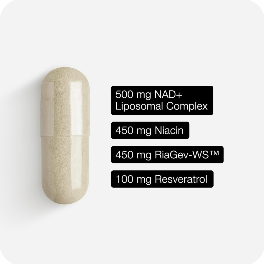 Liposomal NAD+ Resveratrol 1500mg RiaGev-WS Niacin 60 Capsules Clinically Proven