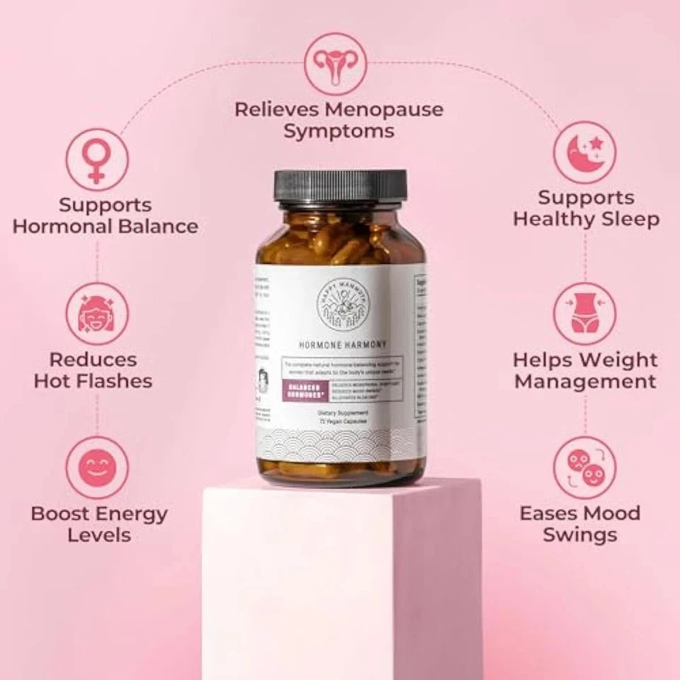 US Happy Mammoth Hormone Harmony Natural Hormonal Support for Women 72 Capsules