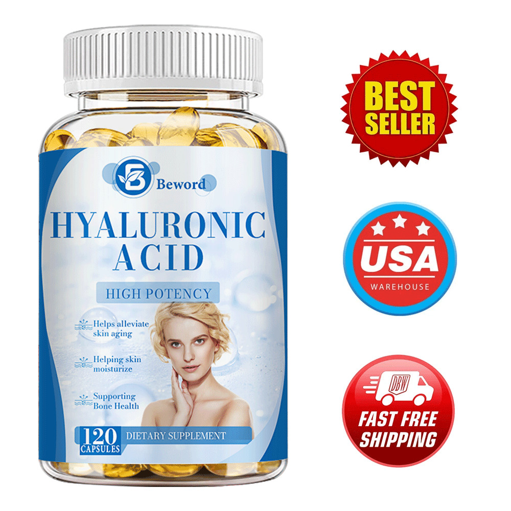 Hyaluronic Acid Capsules With Turmeric | 120 Capsules | Non-GMO & Gluten Free-
