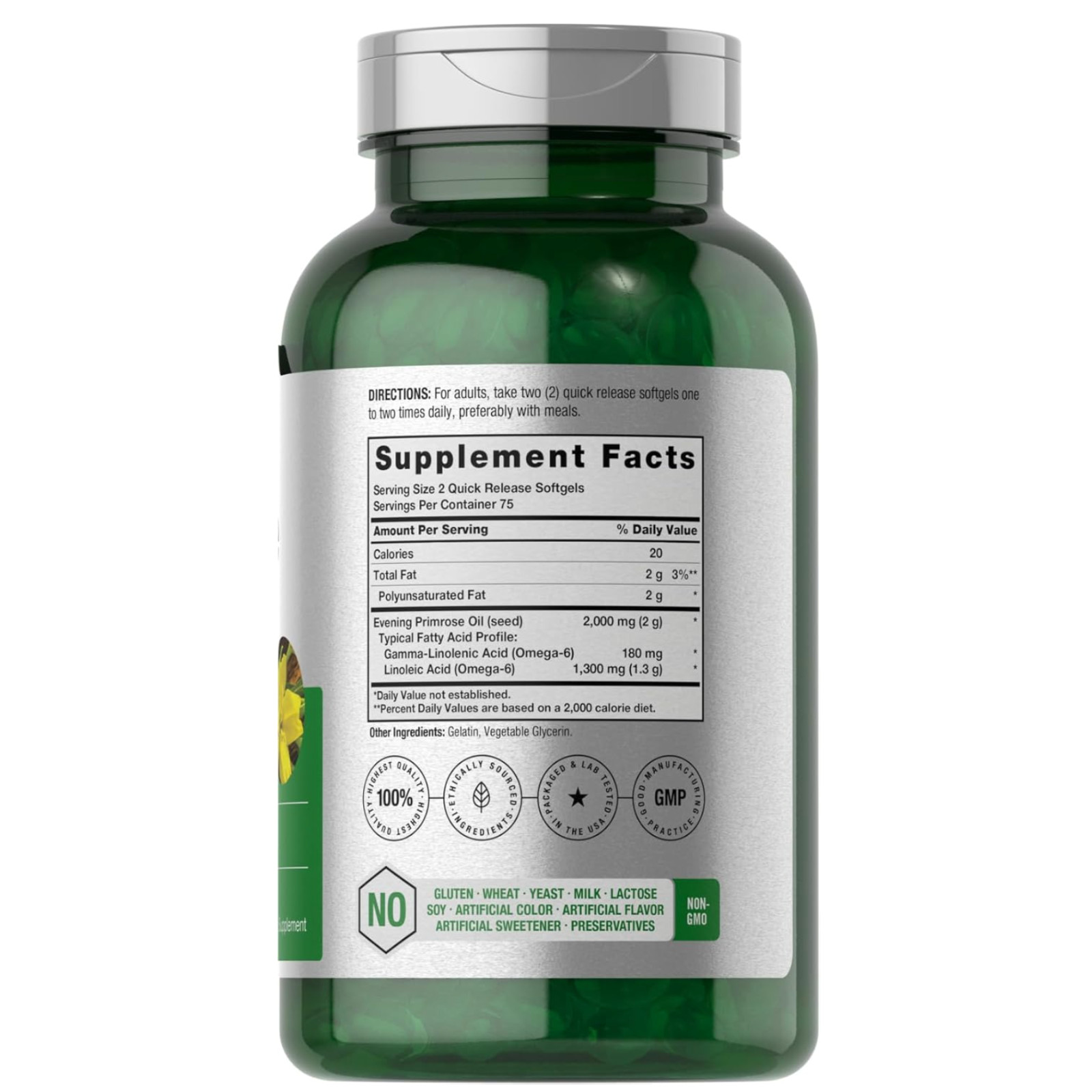 Cápsulas de aceite de onagra 2000 mg | Equilibrio hormonal y salud femenina