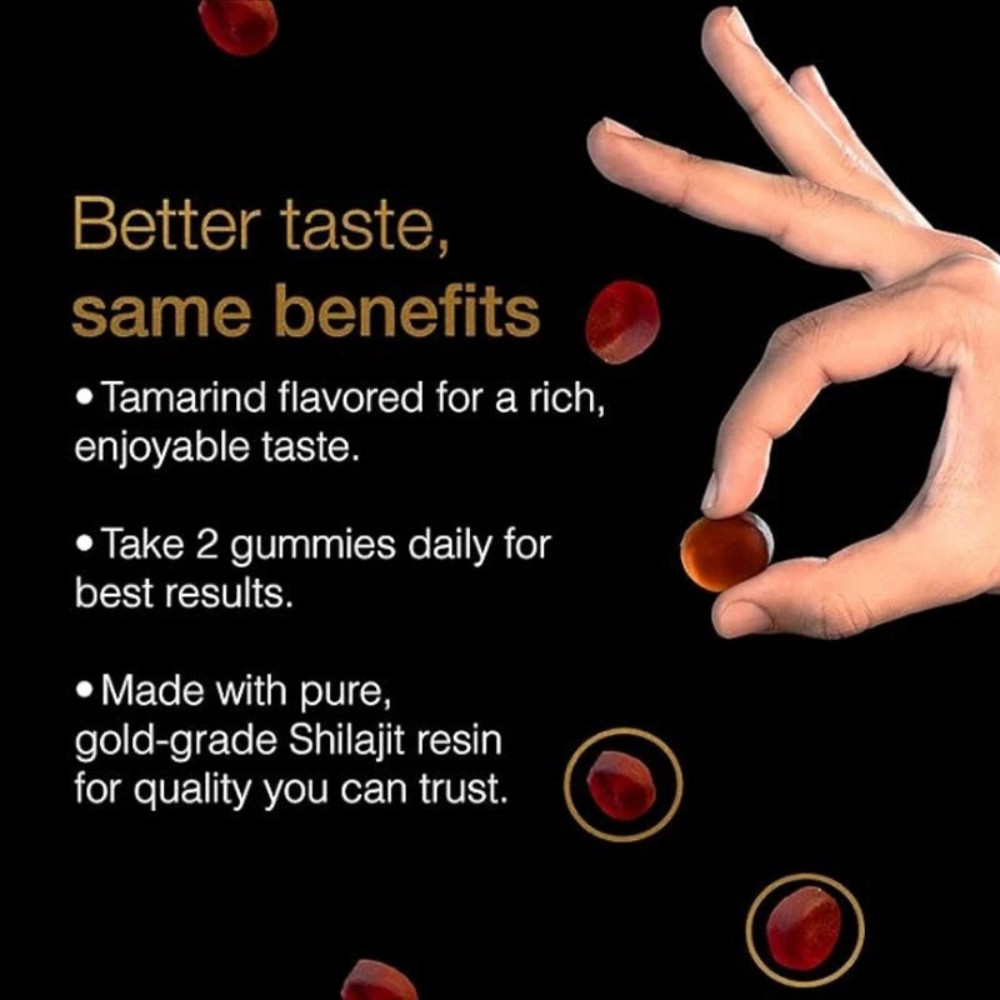 2X Natural 60 Shilajit Gold Gummies Ashwagandha and Gokshura Himalayan Gummies