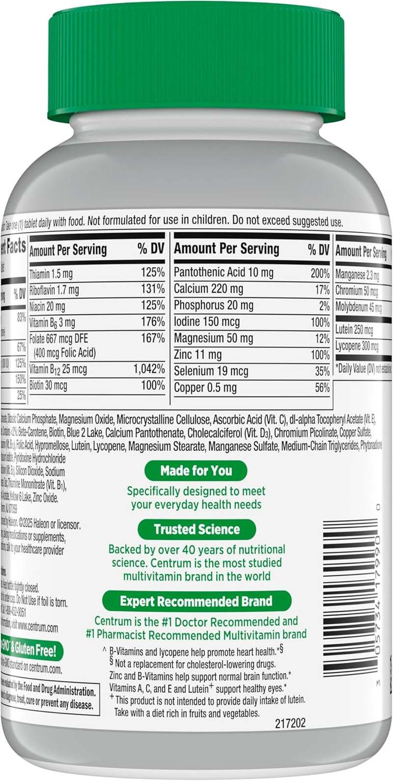 Silver Multivitamin for Adults 50 Plus, Multivitamin/Multimineral Supplement