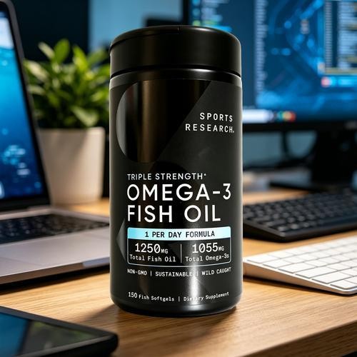 Sports Research Triple Strength Omega-3 Fish Oil, 150 Fish Softgels