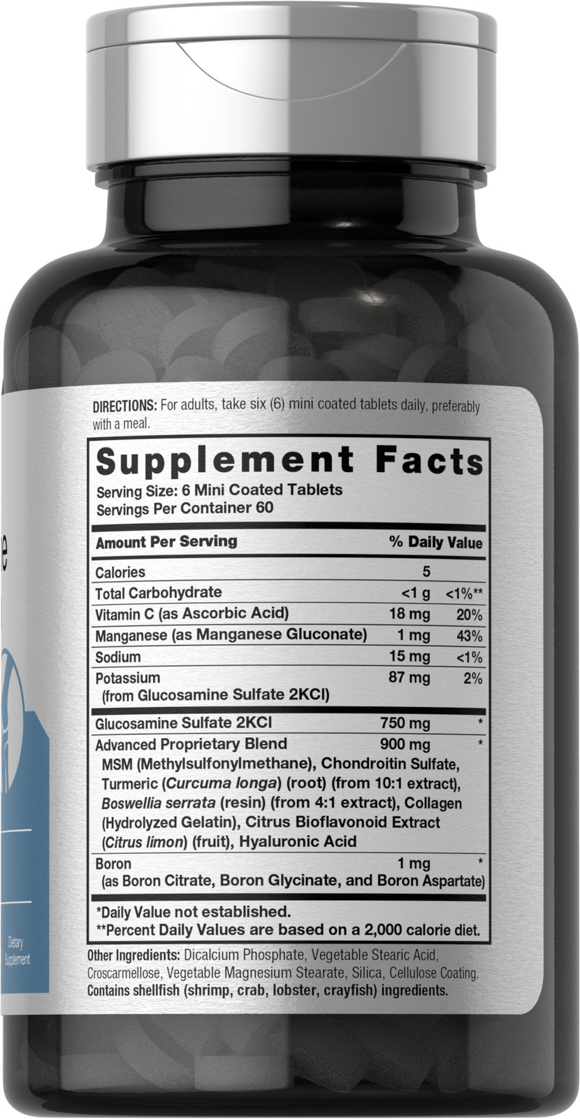 Glucosamine Chondroitin MSM Plus Turmeric | 360 Tablets | Non-GMO | by Horbaach