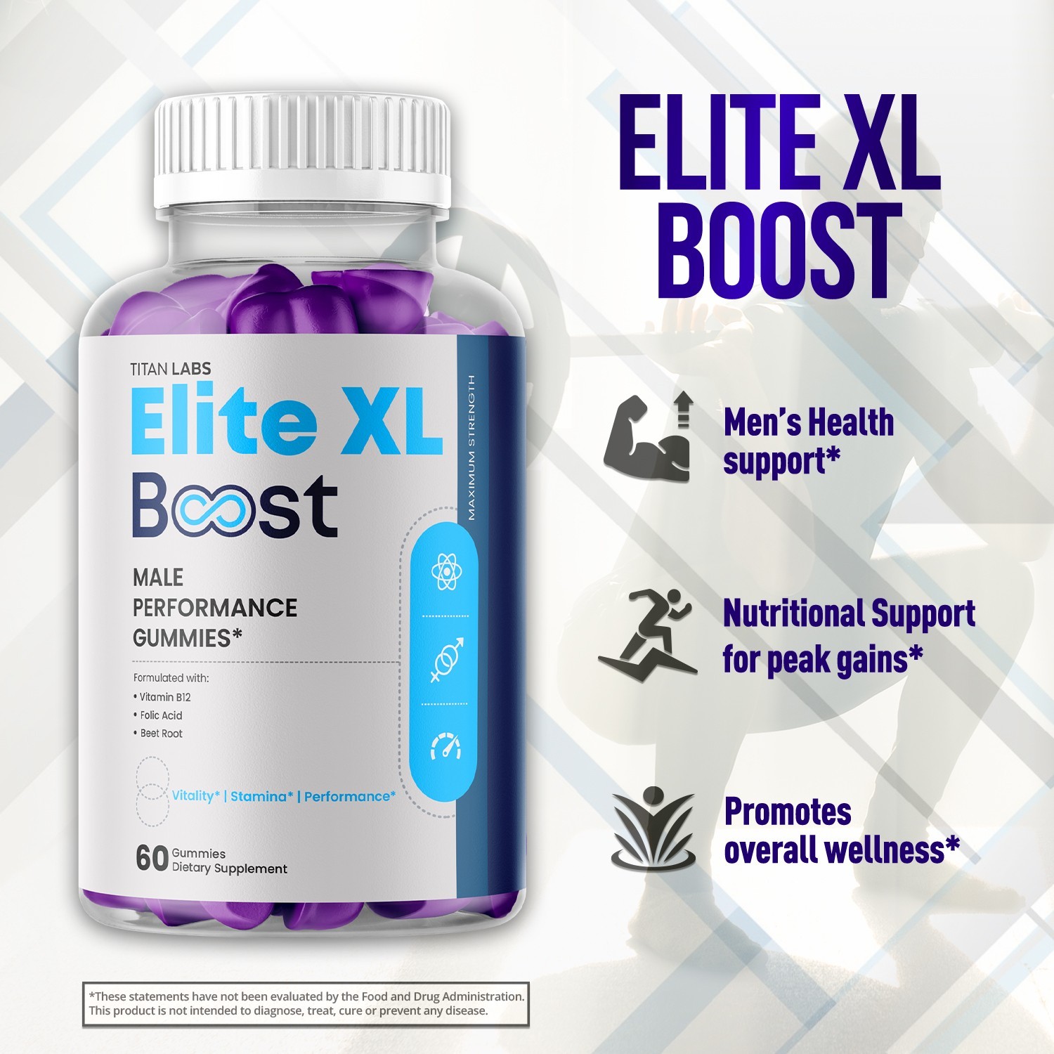 (1 Pack) Elite XL Boost ACV Gummys Support Male Health EliteXLBoost 60 Gummies
