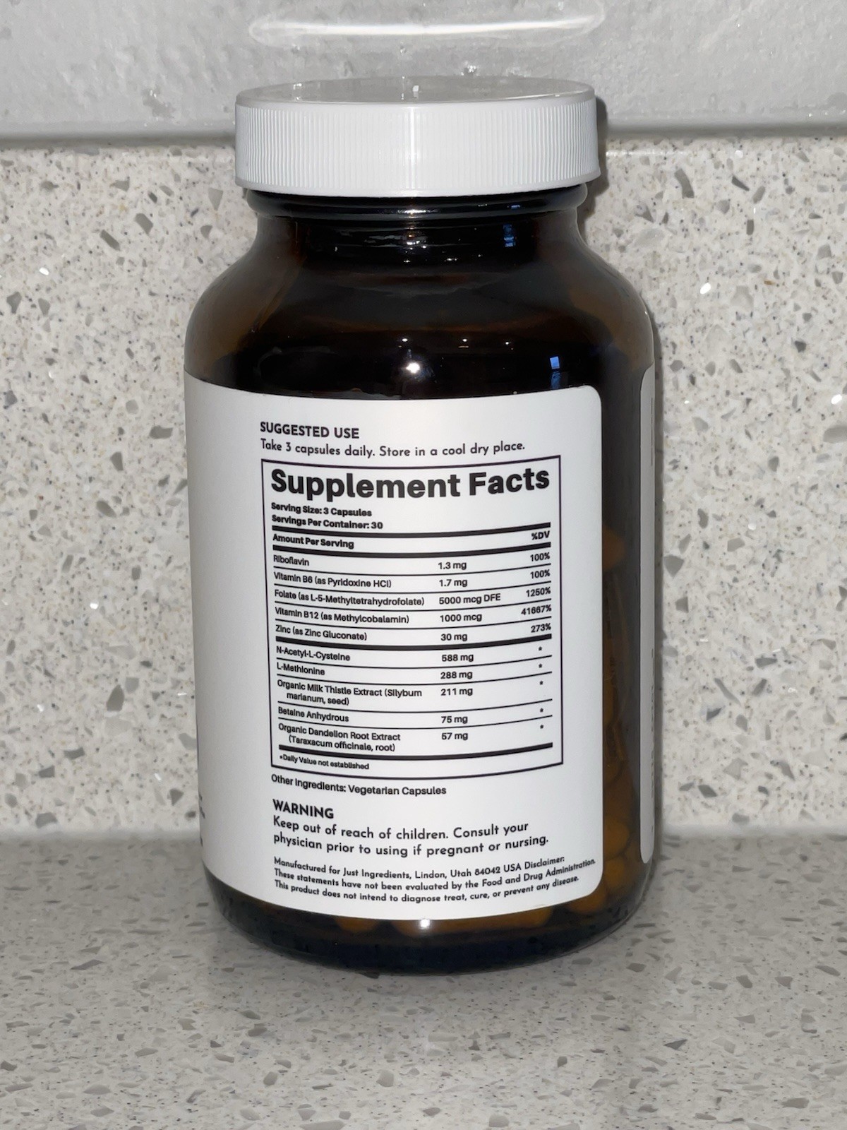 Just Ingredients -Liver Complex – (30 Day Supply/90 Capsules ) New/Sealed