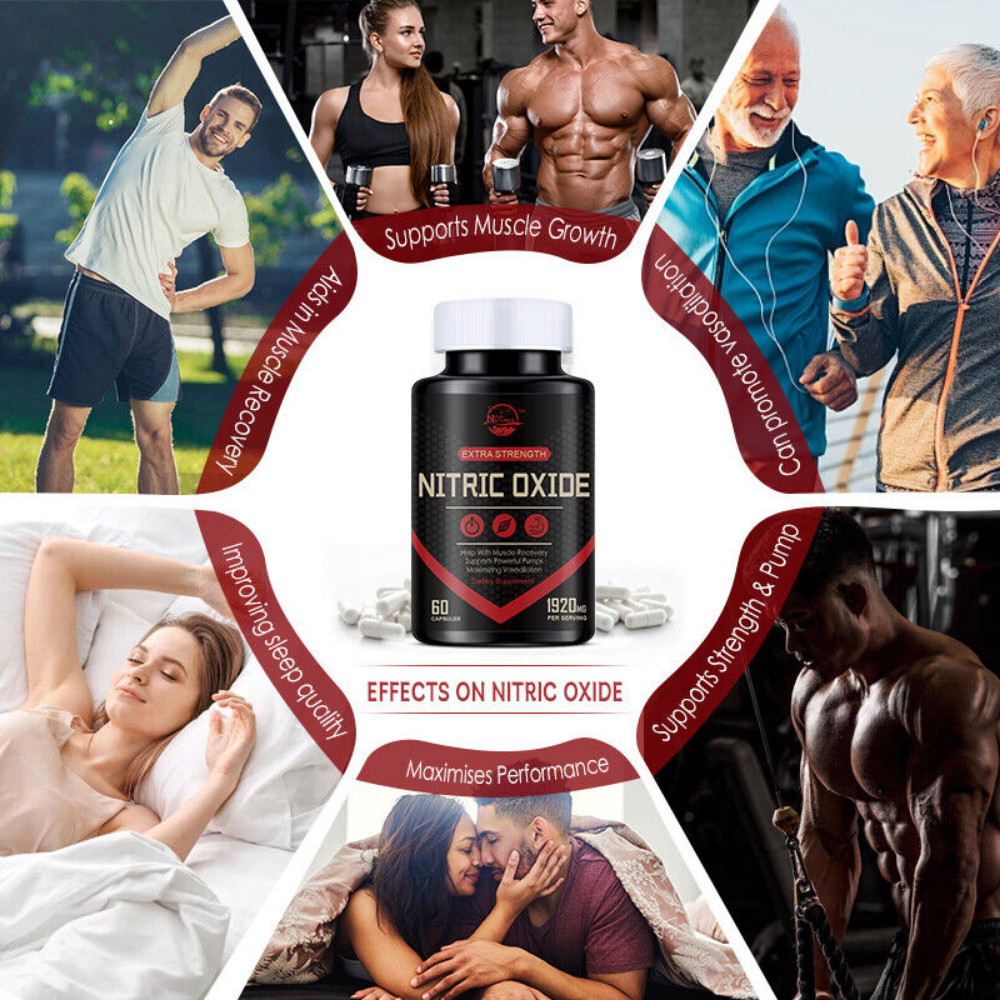 1/2/4 Bottle Nitric Oxide Complex 1920mg L-Arginine Muscle Pump Growth Pills