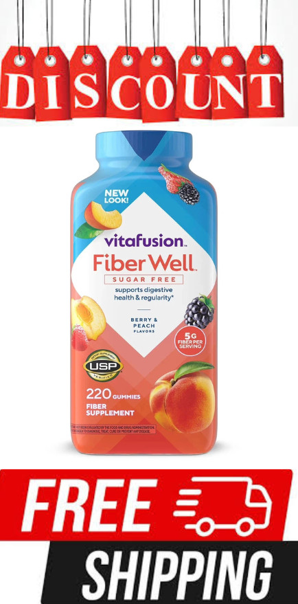 Vitafusion Fiber Well Sugar Free Gummy Vitamin Supplement 220count FREE SHIPPING