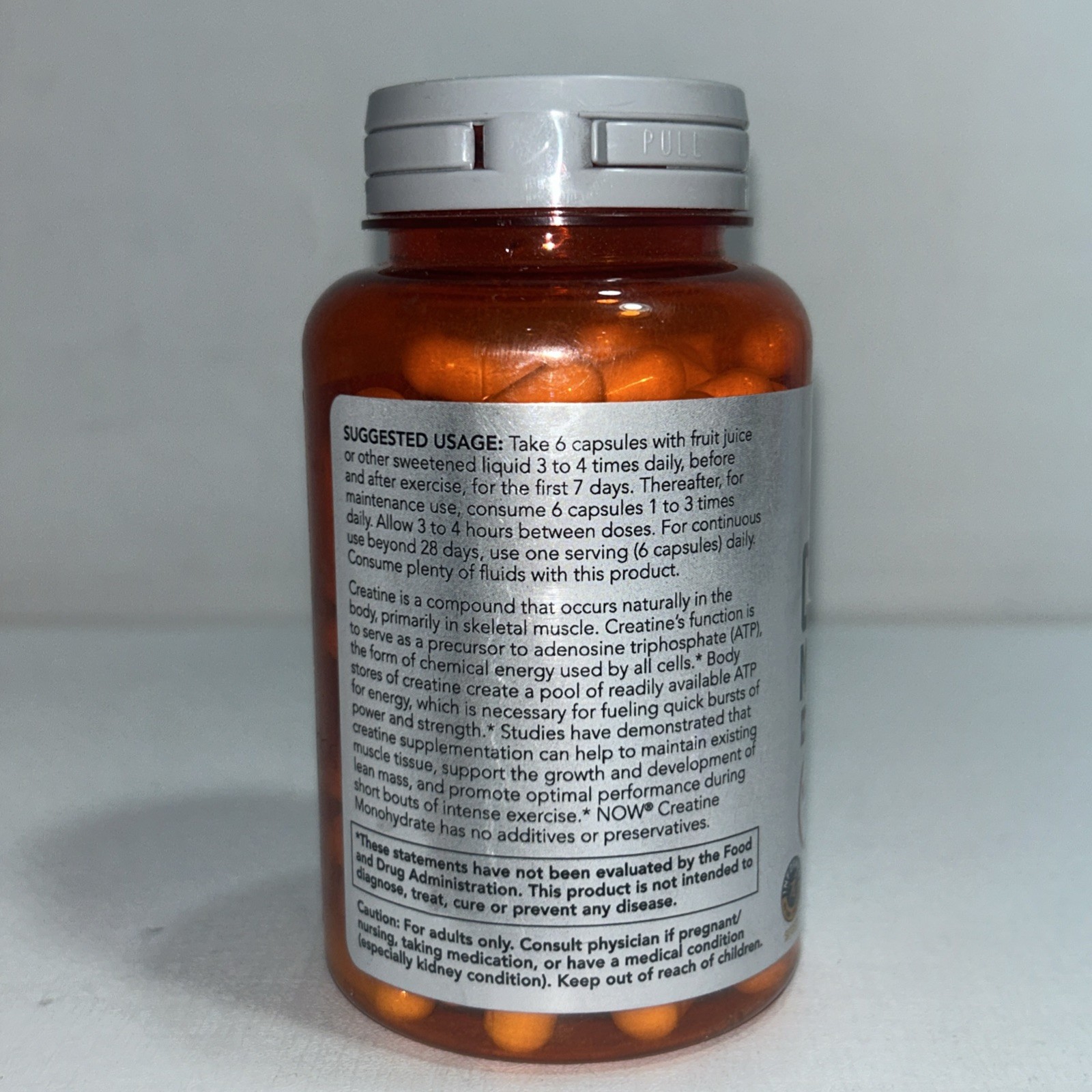 Now Sports Creatine Monohydrate 750 Mg 120 Caps New & Sealed /exp 07/2028