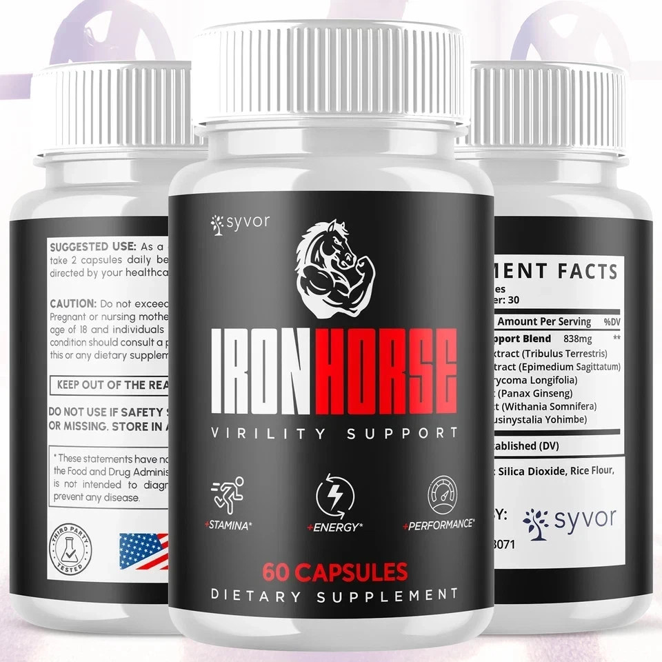 (2 Pack) Iron Horse for Men Advanced Formula Vitamin Max Supplement 120 Capsules