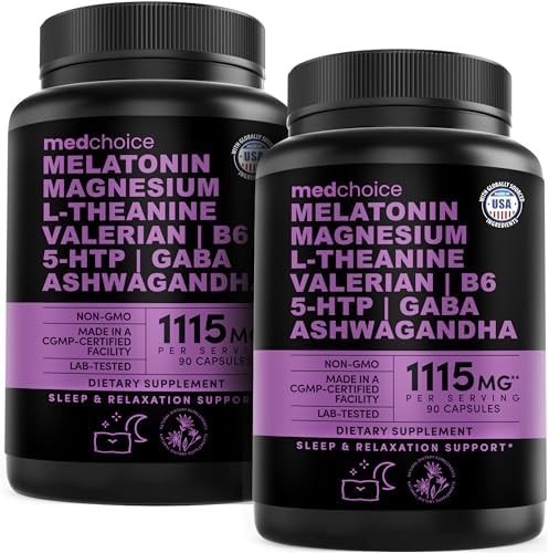 12-in-1 Melatonin Sleep Capsules Magnesium Ashwagandha 90 Count
