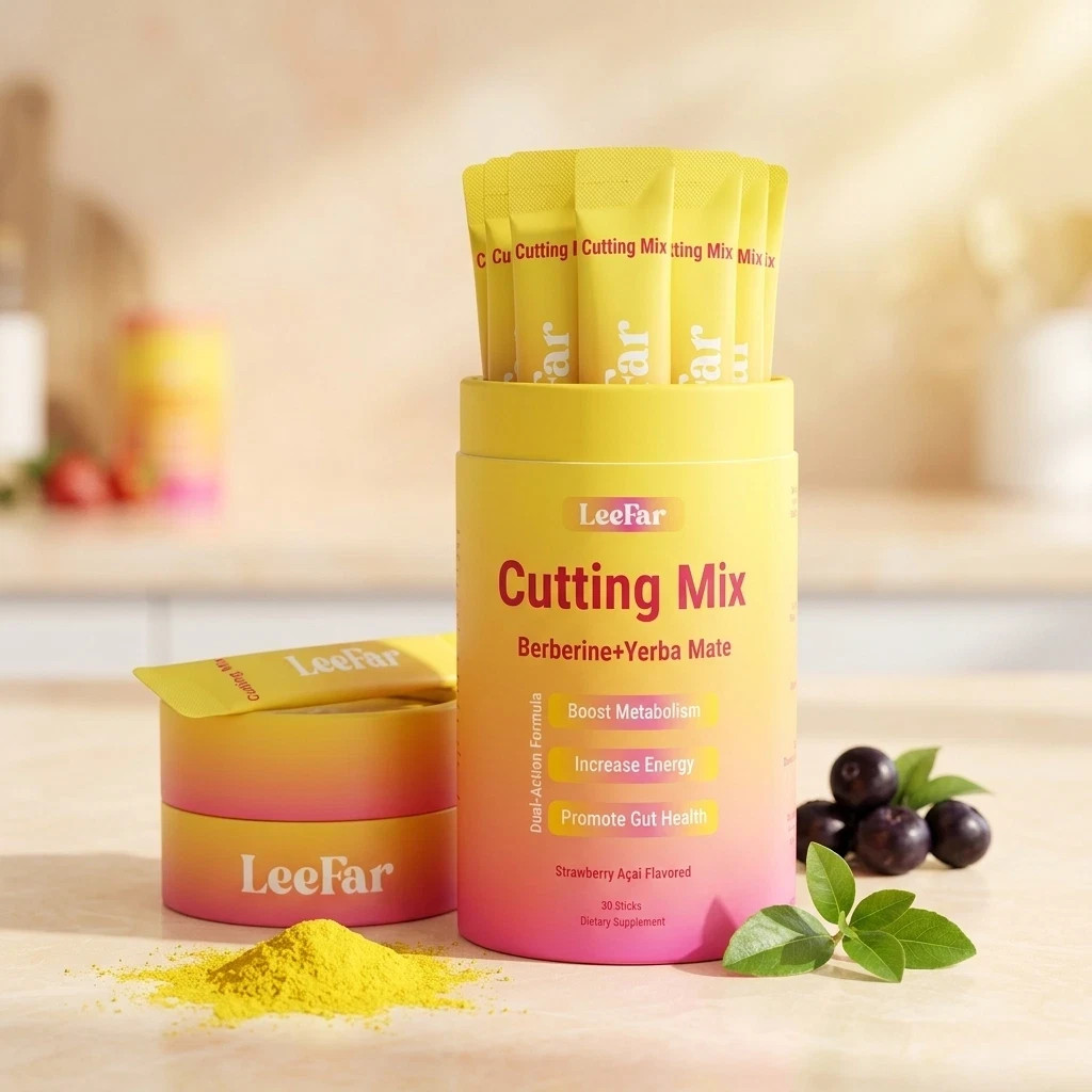 LeeFar Cutting Drink Mix, 30 Stick Packs – Berberine, Chromium, 5-HTP,Yerba Mate