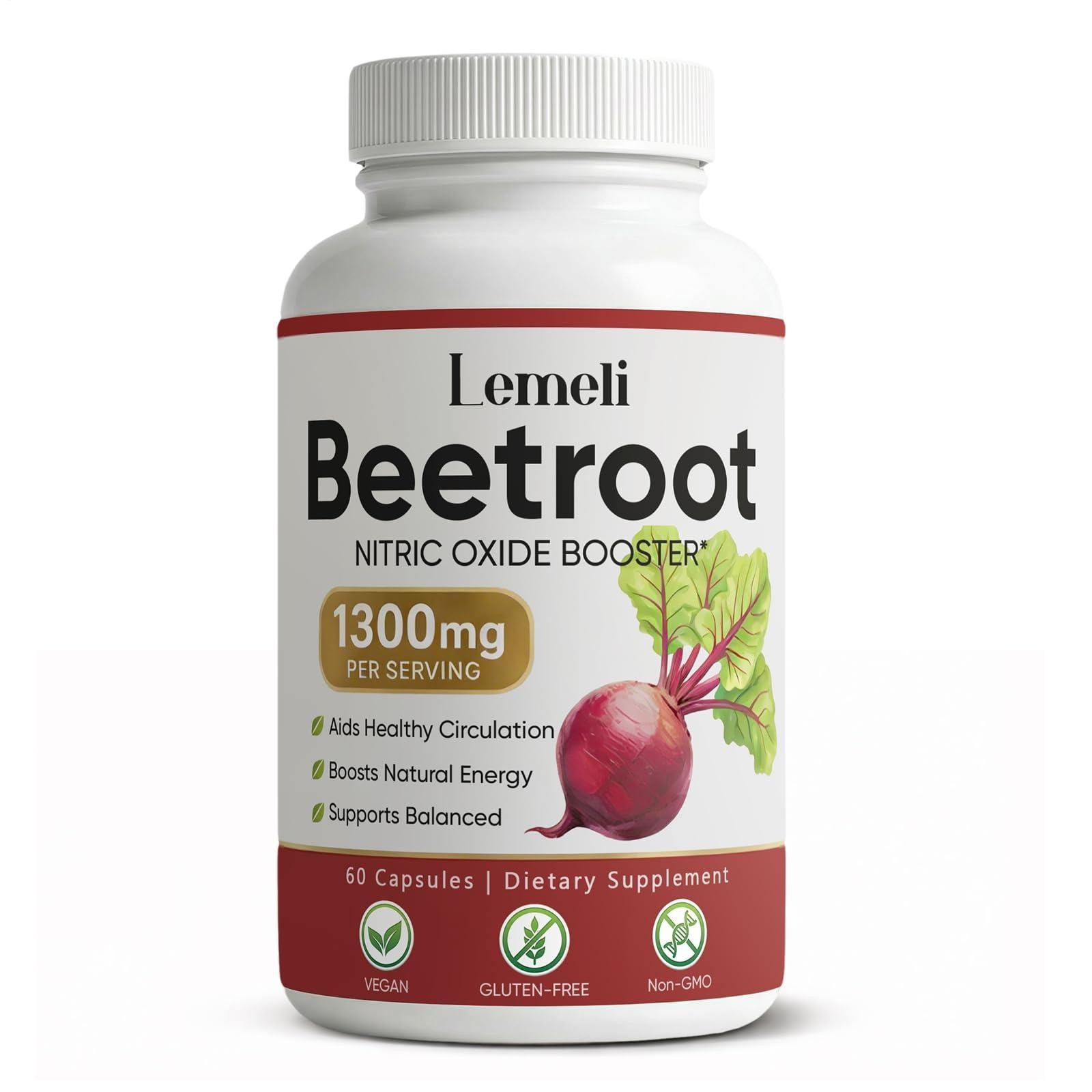 Lemeli Beetroot – 1300mg, Lemeli Beet Root Supplement 60 Capsules