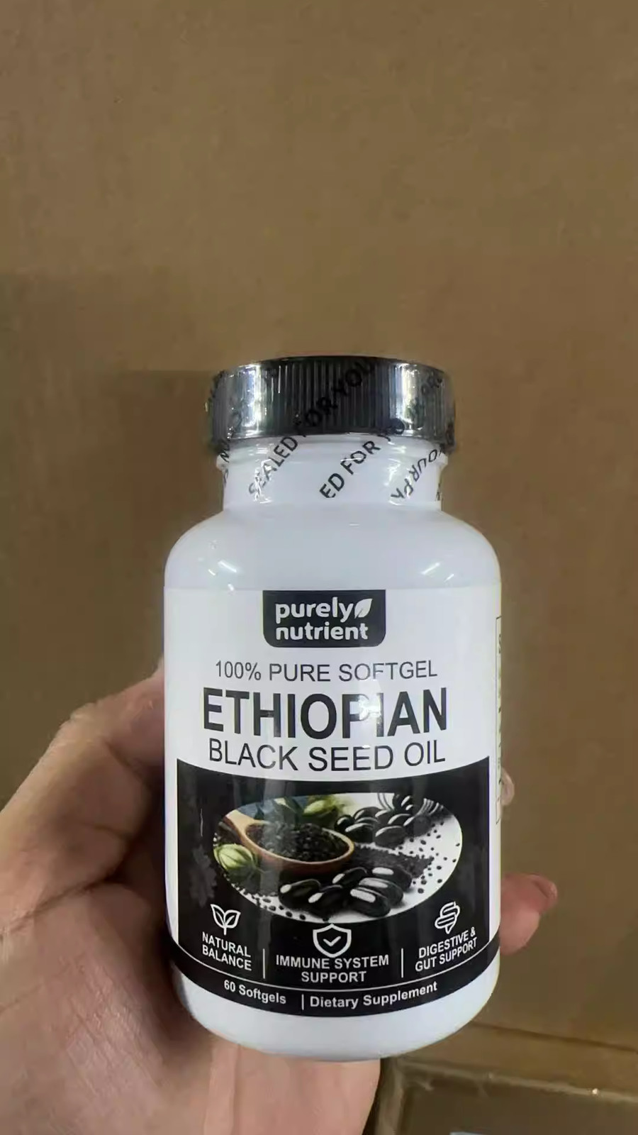 5x Ethiopian Black Seed Oil Softgels |4.64%Thymoquinone |Gluten-Free,60 capsules