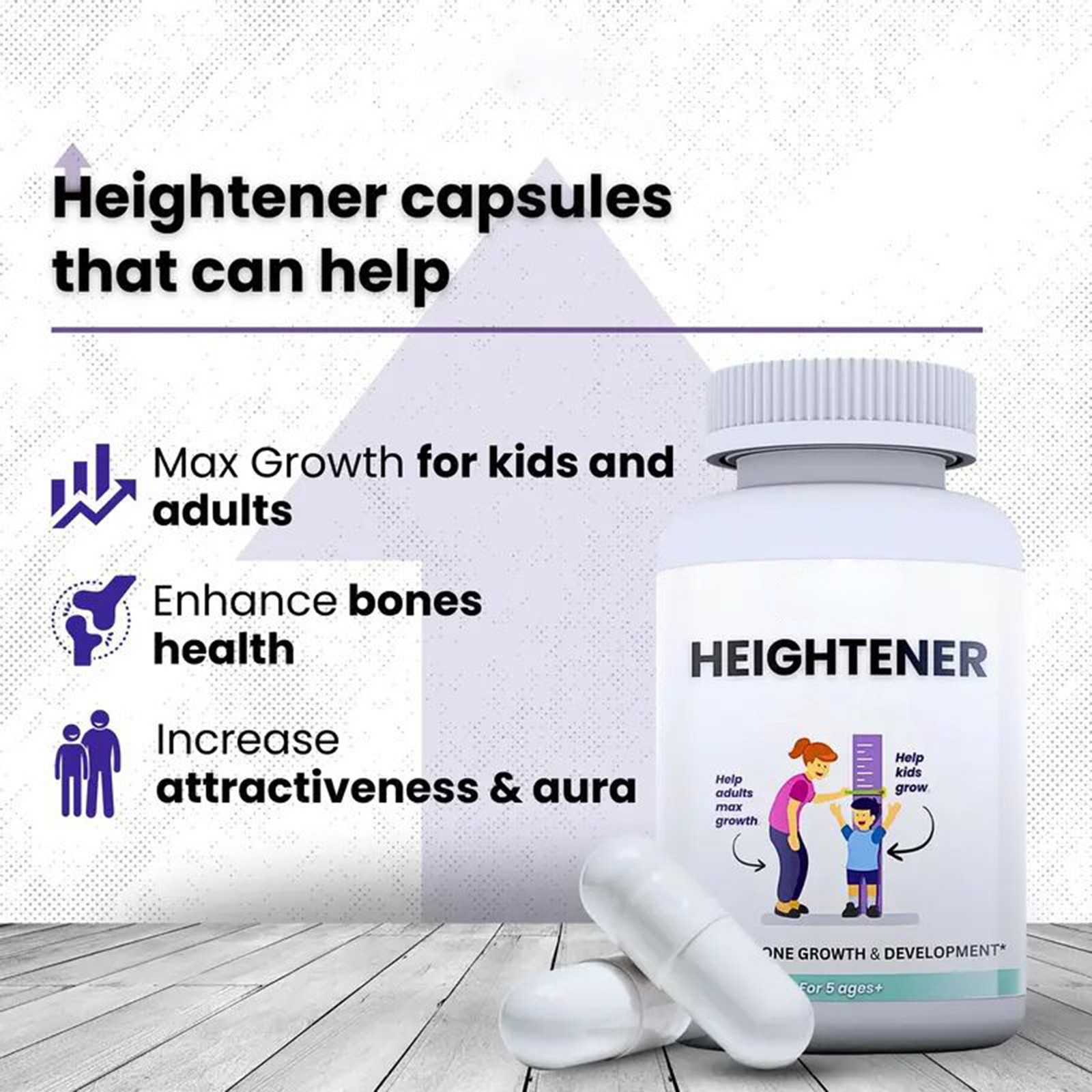Natural Height Growth Supplement for Kids, Teens and Adults Support Bone Growth