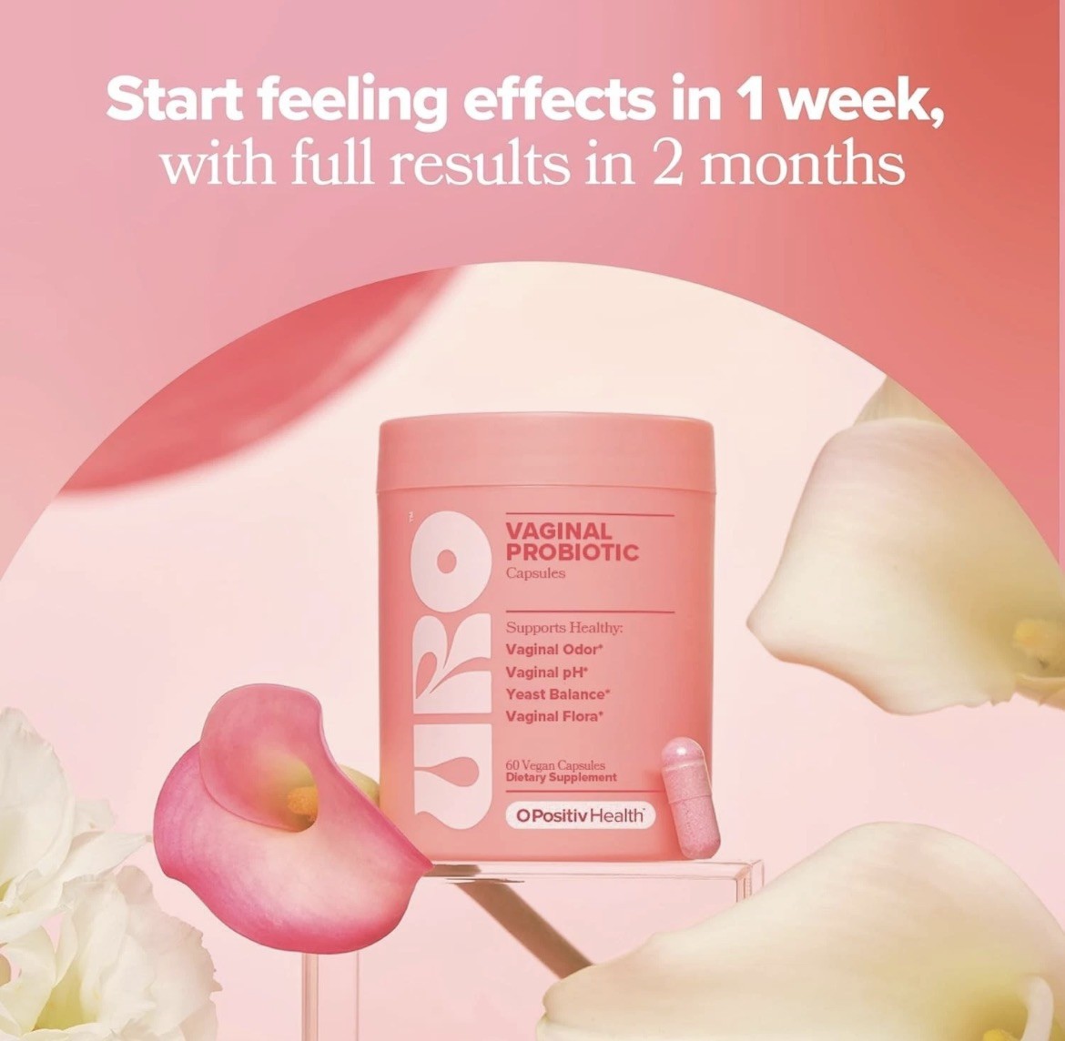 2PACK URO O Positiv Vaginal Probiotics for Women pH Balance w/ Prebiotic New