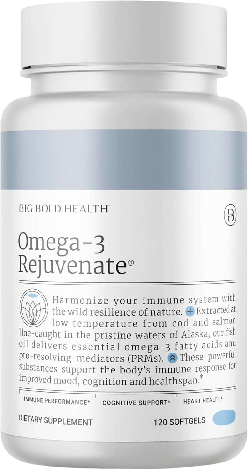 Big Bold Health Omega-3 Rejuvenate 120 Softgels Daily Care Bottle