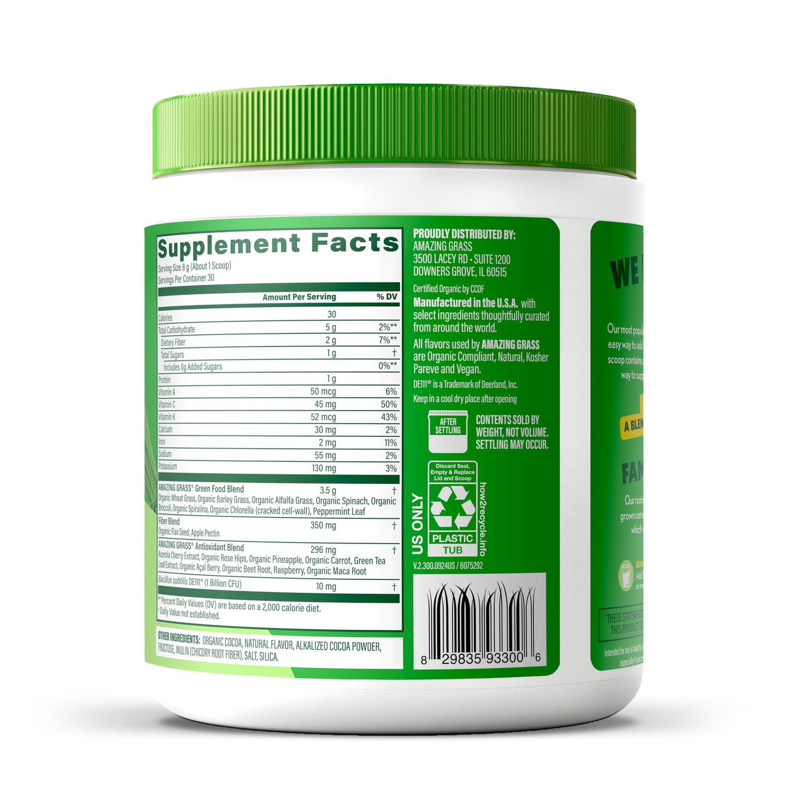 Amazing Grass Super Greens Powder 8.5 Ounce (Pack of 1), – Chocolate