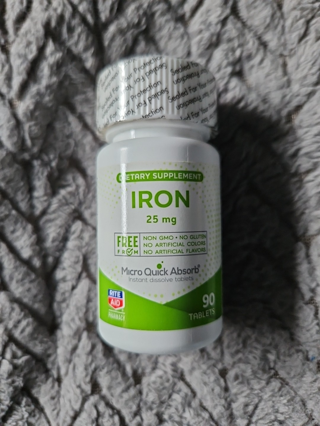 Iron Micro Quick Dissolve Tablets, 90 25mg SEALED NEW Exp 07/2025 by Rite Aid