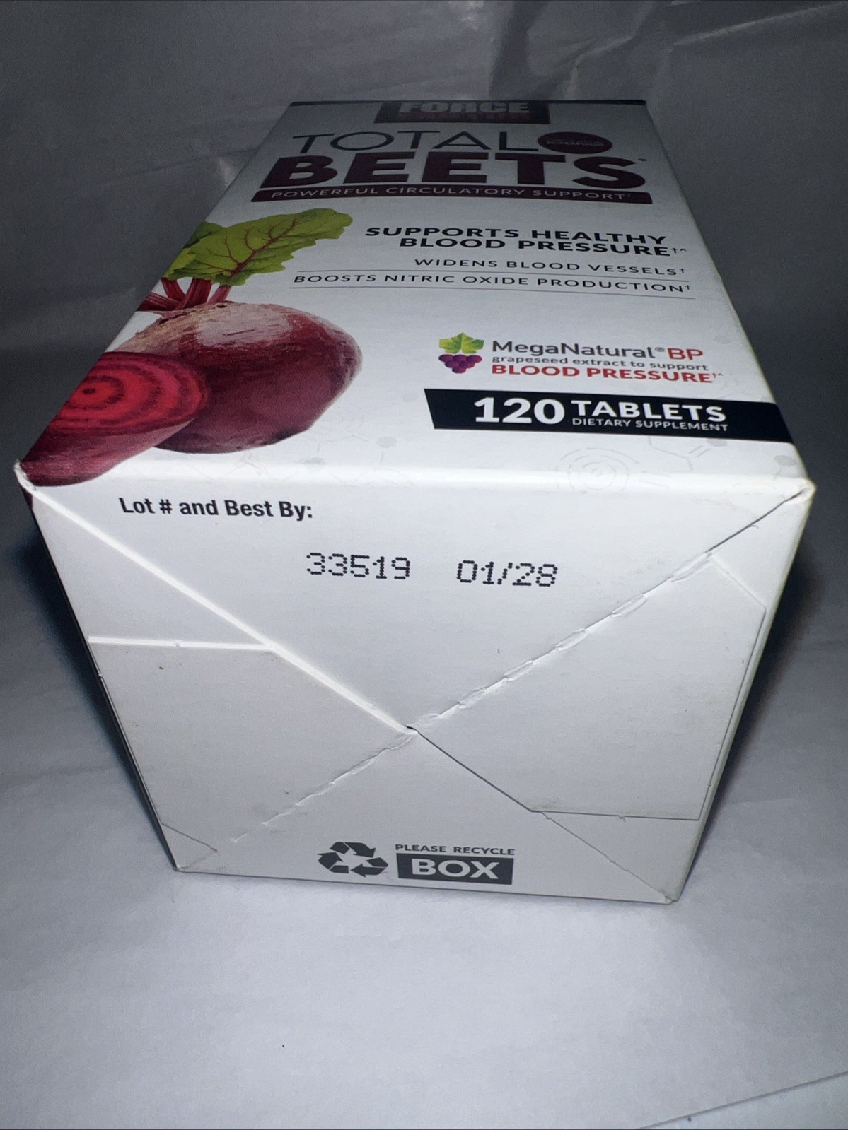 Force Factor Total Beets Blood Pressure Supplement with Beetroot, 120 Tablets