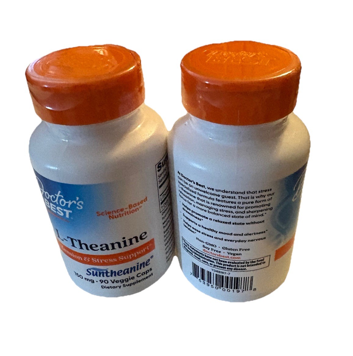 2PK Doctor’s Best L-Theanine W/Suntheanine, Stress Sleep 150mg 90 (180)Veg Caps