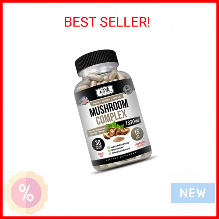 Kaya Naturals Premium Mushroom Complex Potent | Organic Mushroom Supplement| Mus
