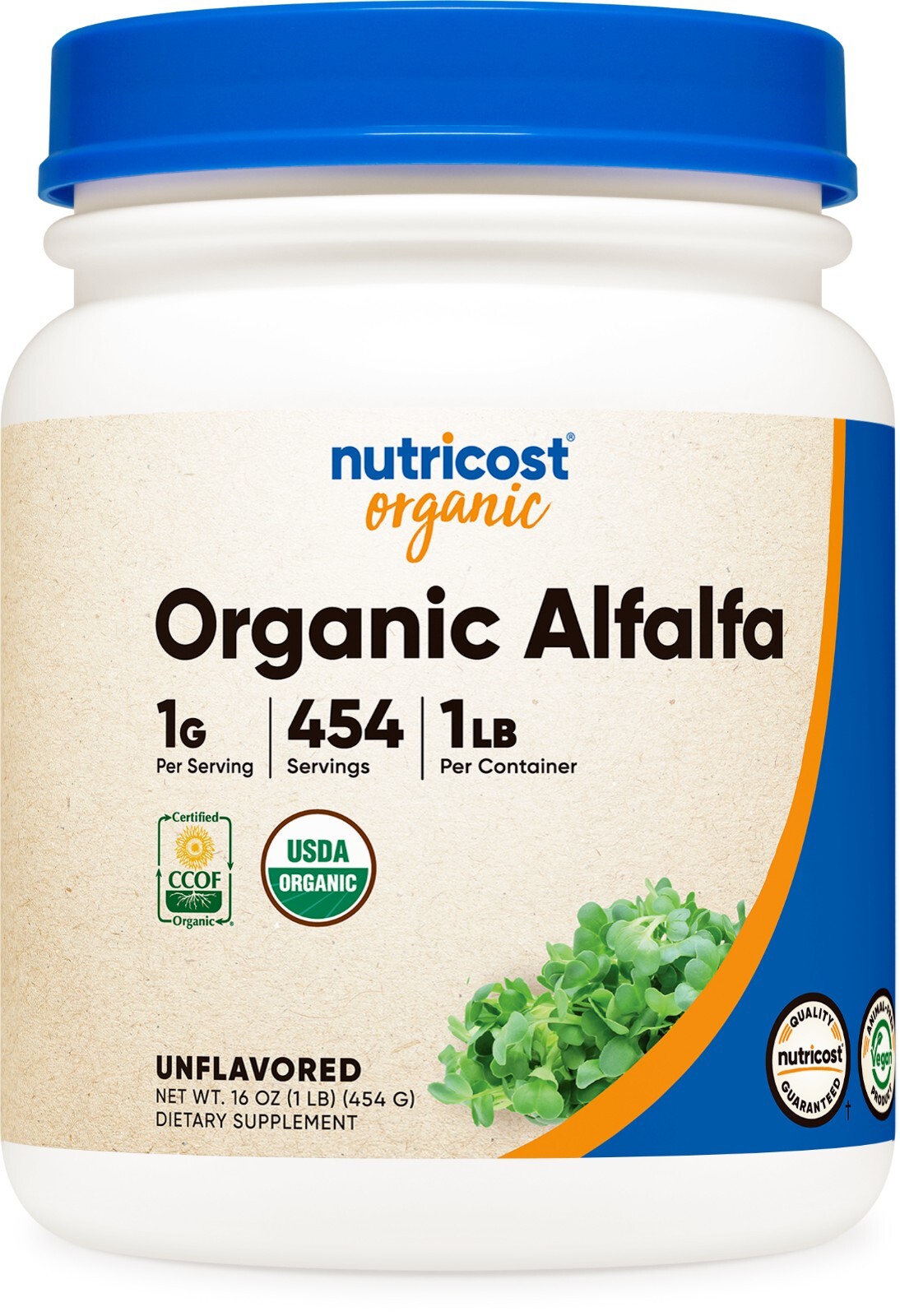 Nutricost Organic Alfalfa Powder 1LB – USDA Certified 100% Organic, Vegetarian