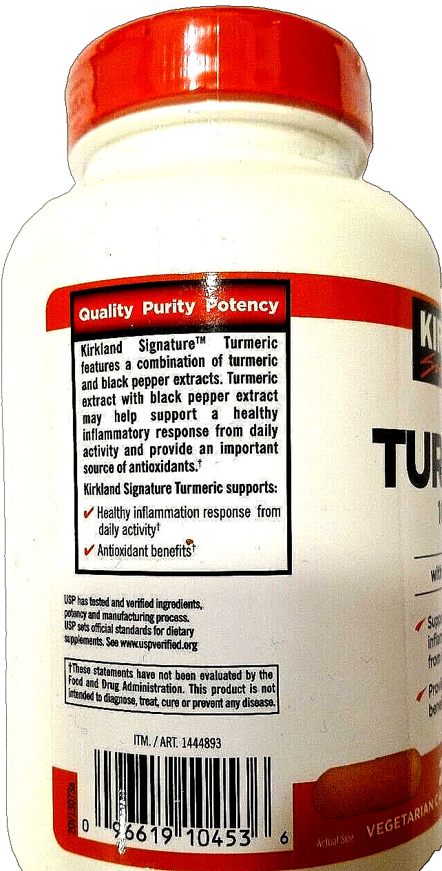 Kirkland Signature Turmeric 1000mg with Black Pepper 240 Capsules EXP 10/2025