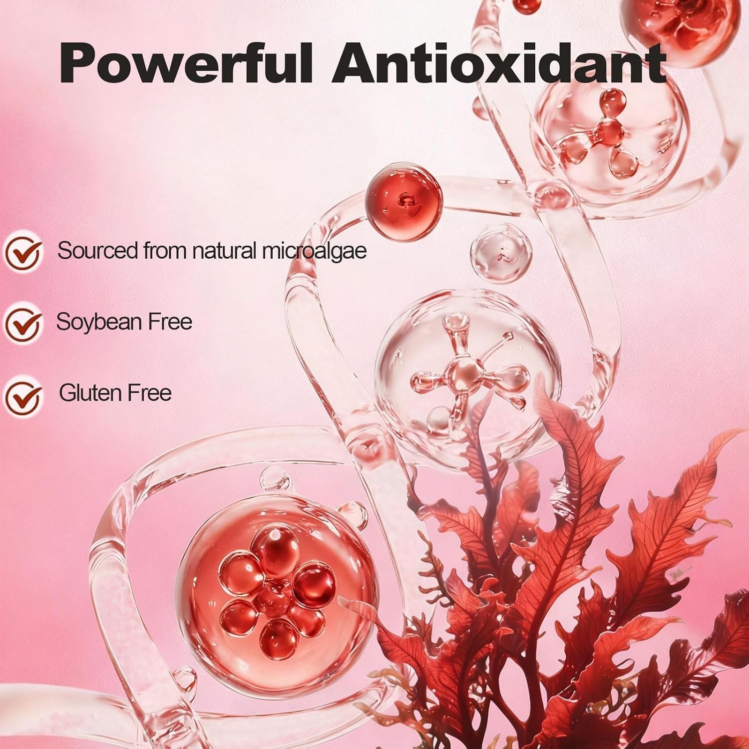 4 pcks Premium Astaxanthin Antioxidant Supplements 12mg, 120 Softgels
