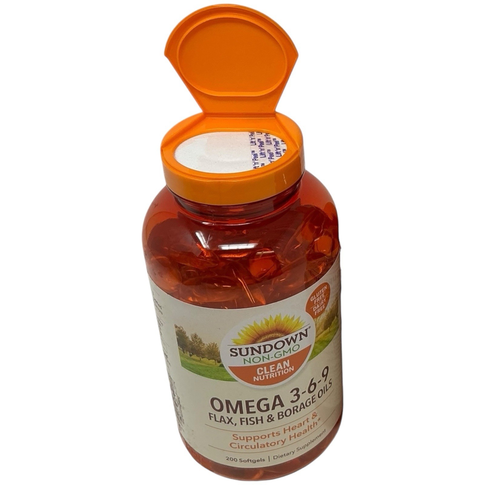 Sundown Non-GMO Clean Nutrition Omega 3 6 9 Heart Health 200 Softgels