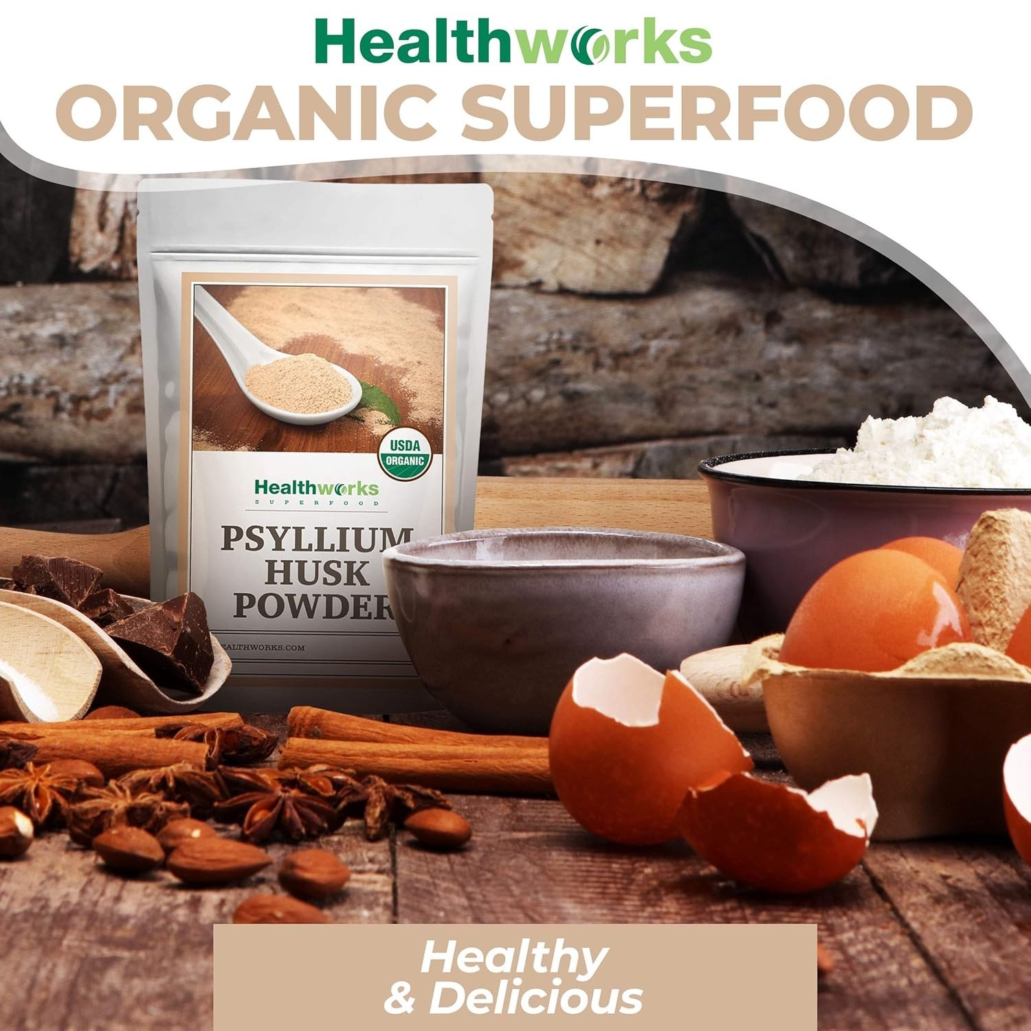 Versatile 32 Oz Organic Psyllium Husk Powder – Ideal for Clean Eating & Health