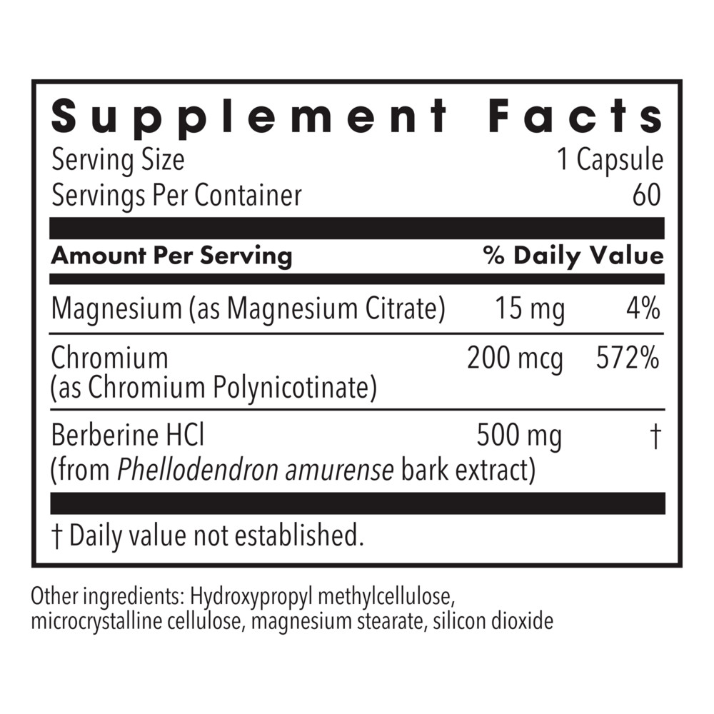 Berberine + Chromium 60 caps Metabolic Maintenance EXP 05/2027