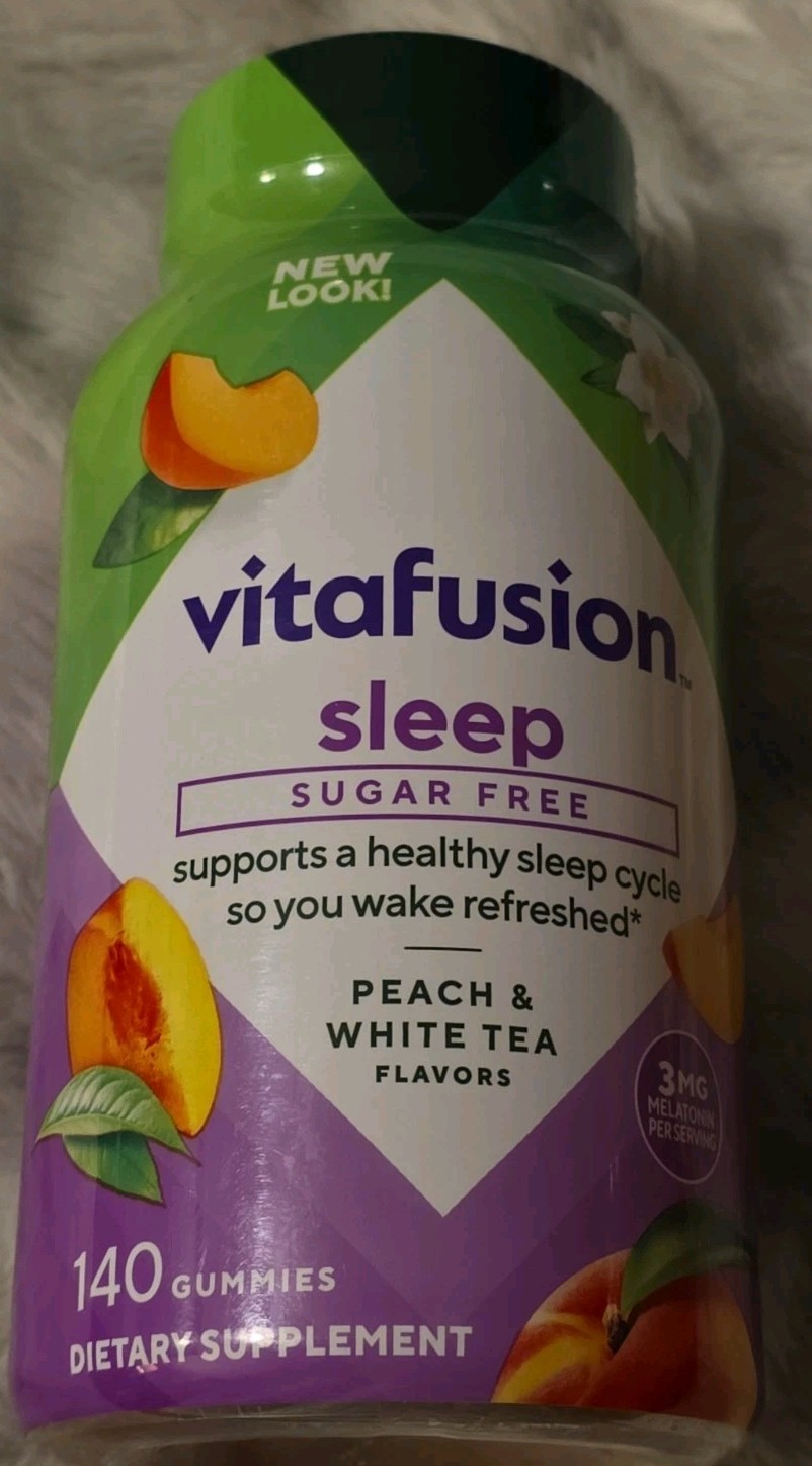 Vitafusion Sleep Melatonin Gummy 3mg White Tea & Peach 140 Gummies Exp 12/2026