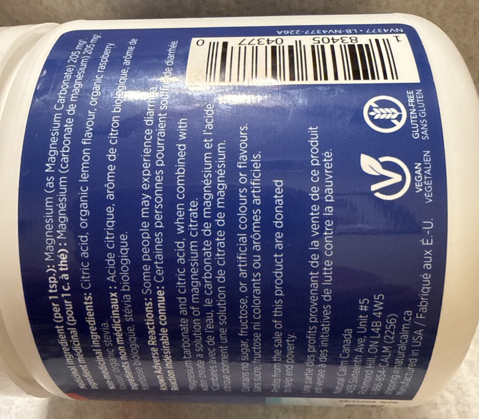 Natural Calm Magnesium Powder Supplements 8 oz, RASPBERRY/LEMON Exp. 02/2028New