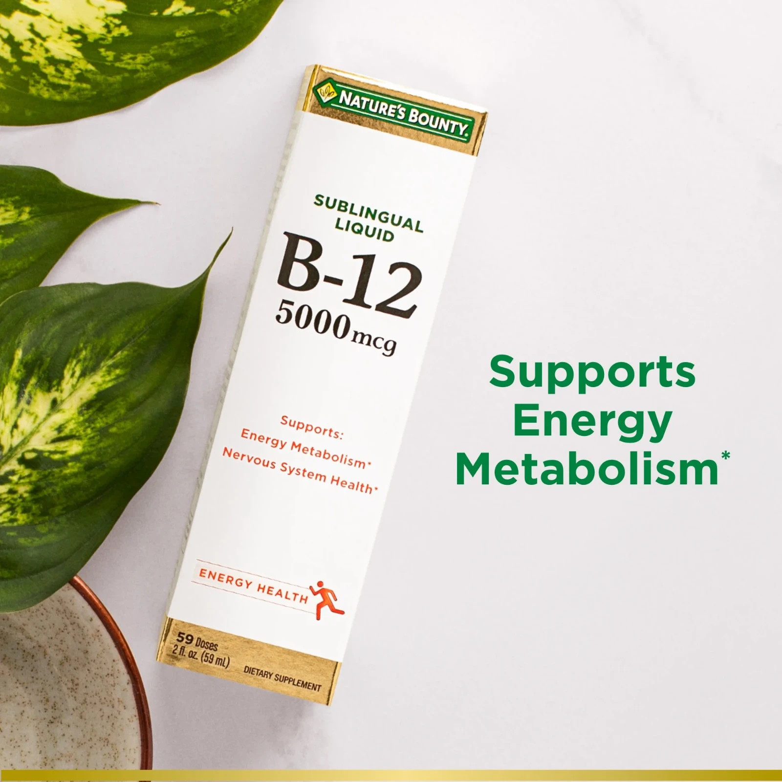 Nature’s Bounty Vitamin B12 5000 Mcg Sublingual Liquid, Cardiovascular 2 Fl oz