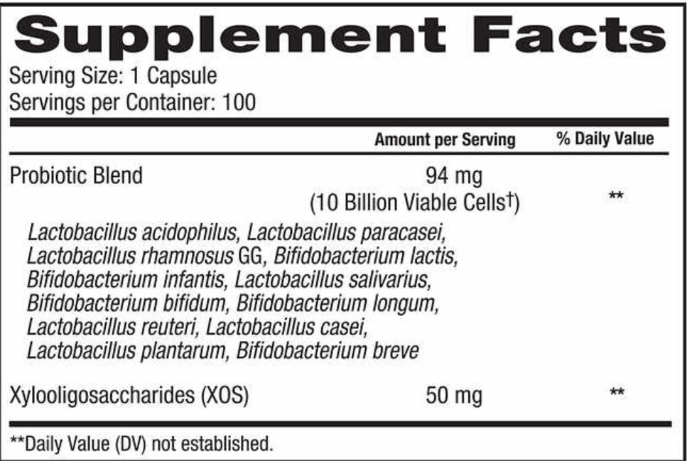 trunature Advanced Digestive Probiotic with 12 Strains, 100 Capsules