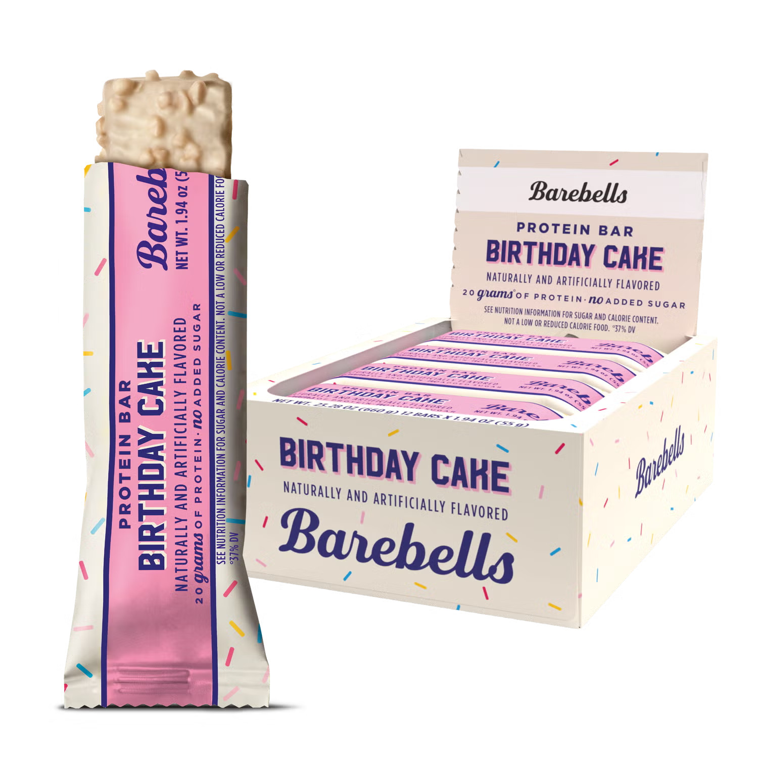 Barebells Protein Bar Birthday Cake Yummy No Added Sugar Healthy 12 Bars NEW
