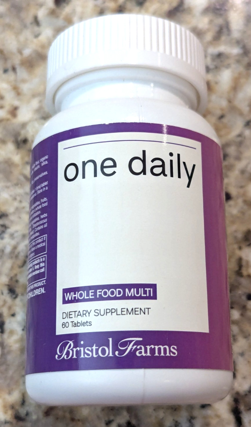 Bristol Farms One Daily Whole Food Multi Vitamin 60 tablets exp: 10/2025