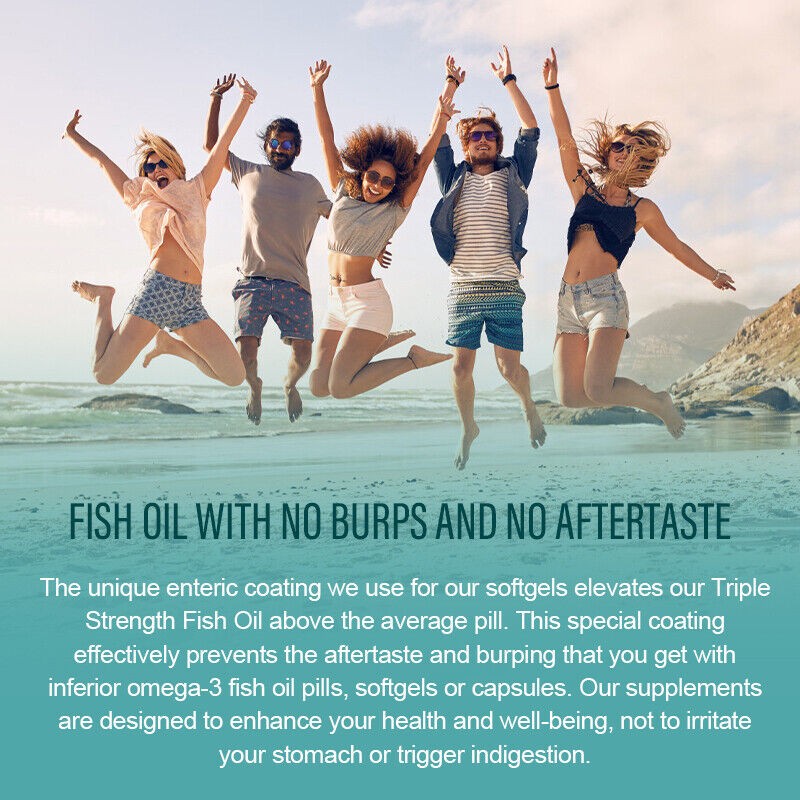 3x Strength EPA and DHA Omega 3 Fish Oil 3600mg,Highest Potency,4 × 120 Softgels