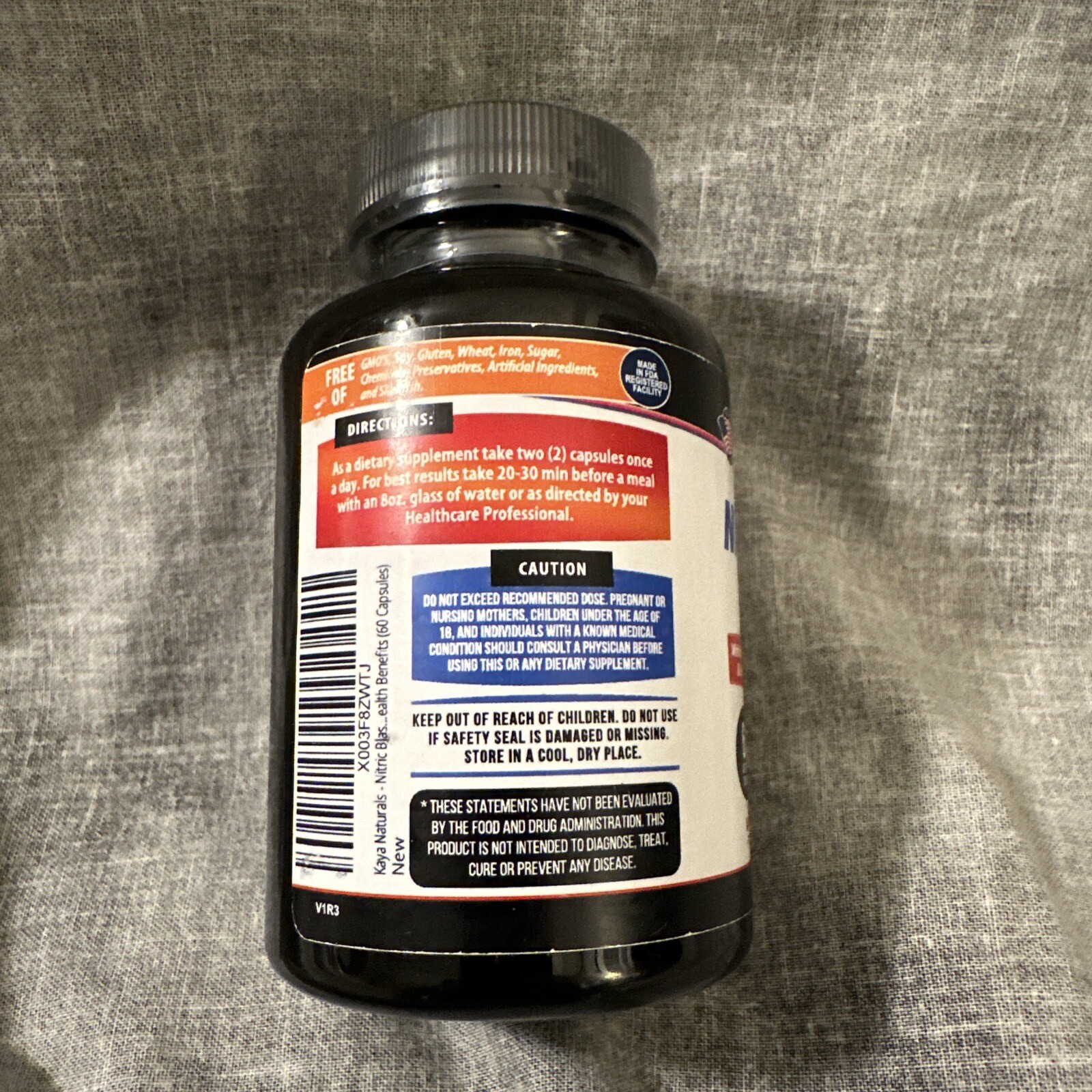 Kaya Naturals Nitric Blast Caps 60 capsules 1200mg EXP 03/2026