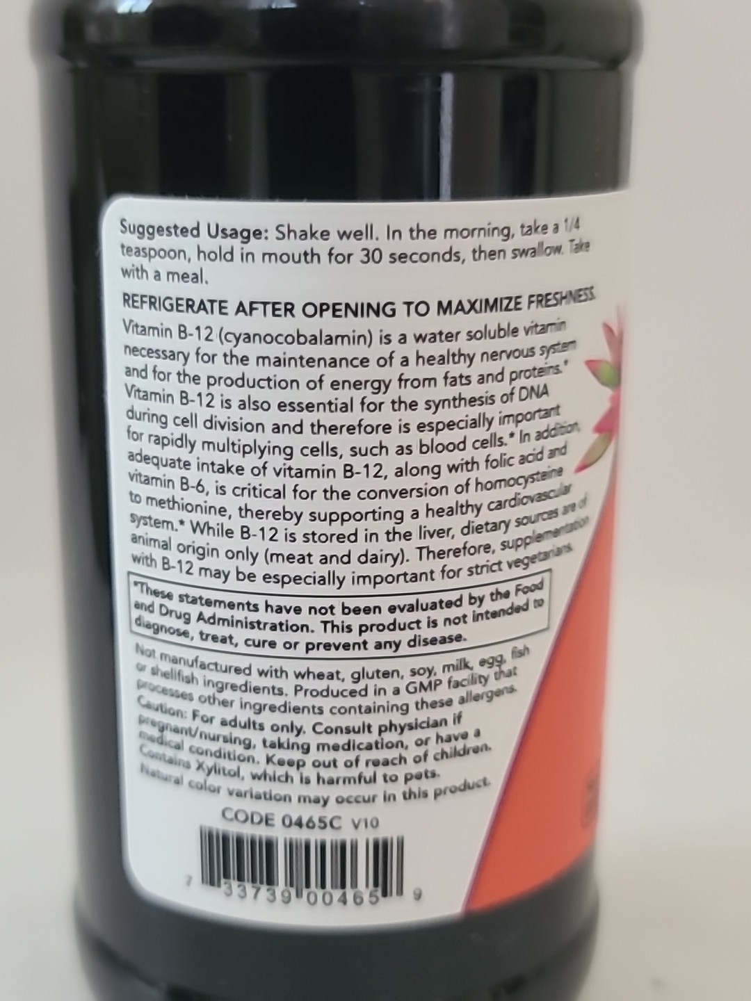 ( 1 ) NOW Foods Liquid VITAMIN B-12 Complex 8 fl oz / 237 mL• EXP : 10/2026