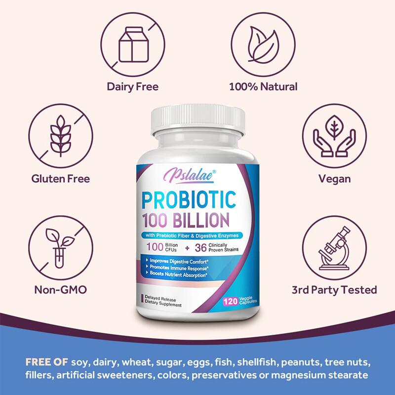 Probiotic 100 Billion – Gut Health, Relieve Gas and Bloating – with Prebiotic