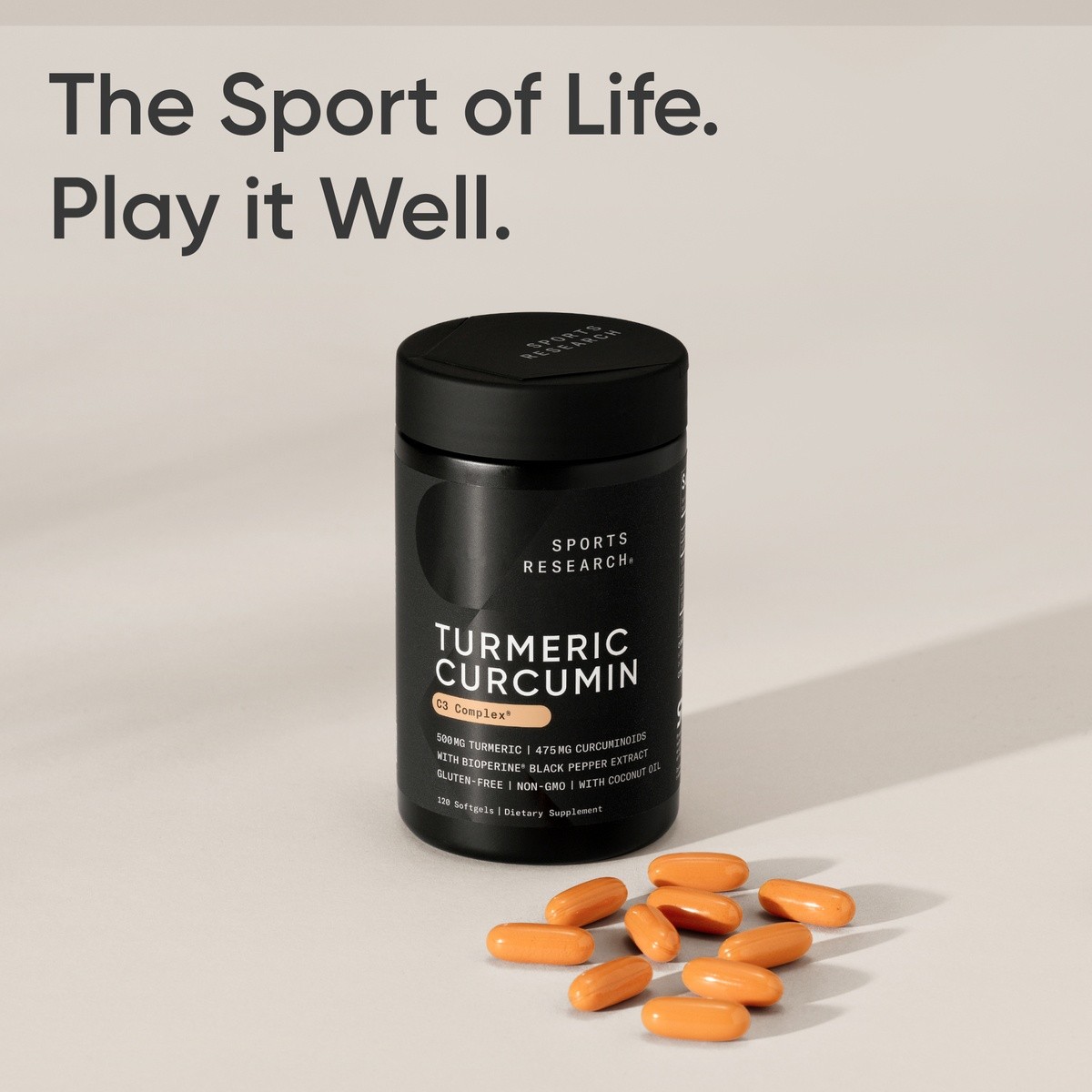 Turmeric Curcumin C3 Complex 500mg + Black Pepper + Coconut Oil (120 softgels)