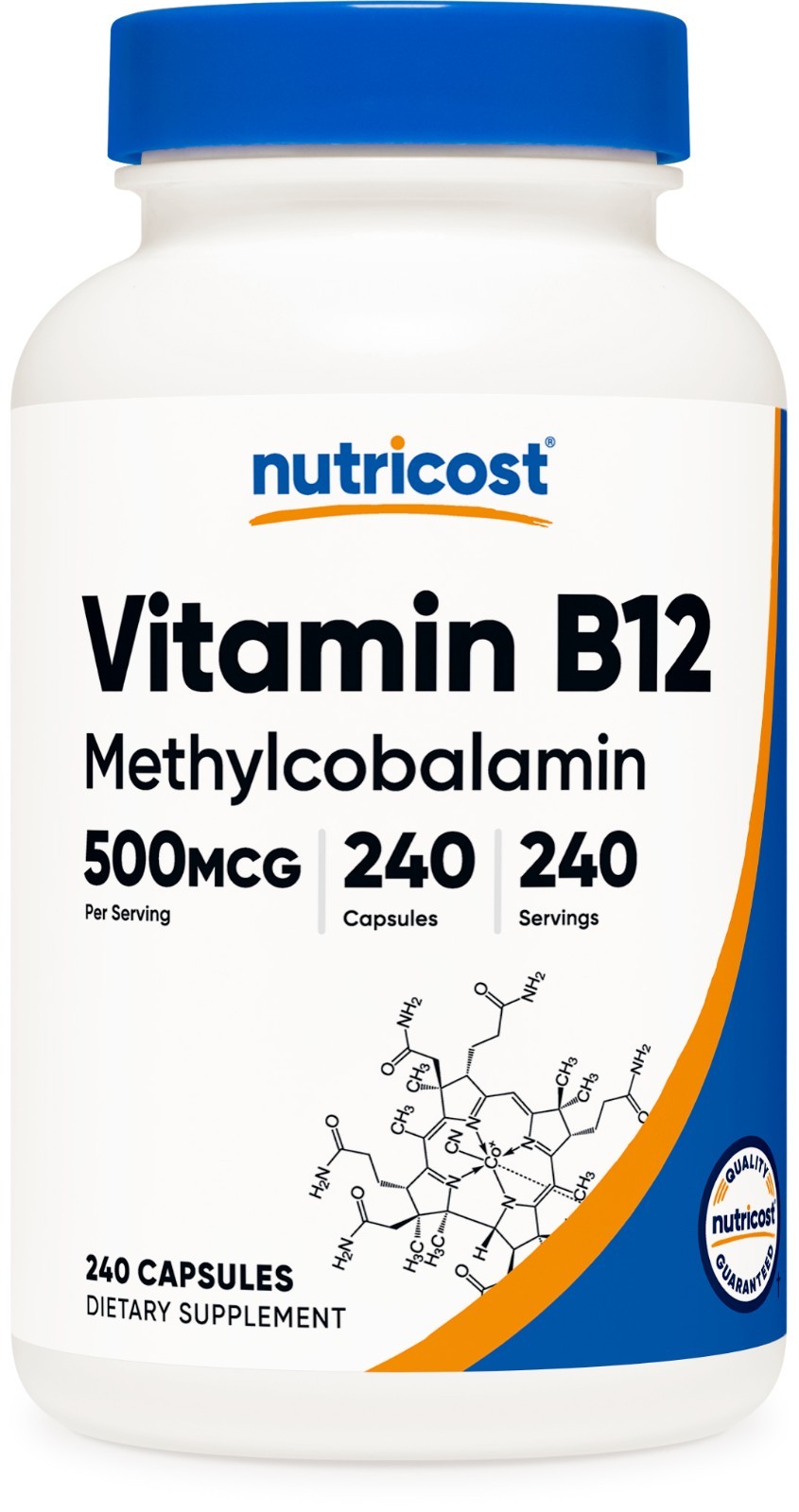 Nutricost Vitamin B12 Supplement (500mcg) 240 Capsules – Methylcobalamin, Vegan