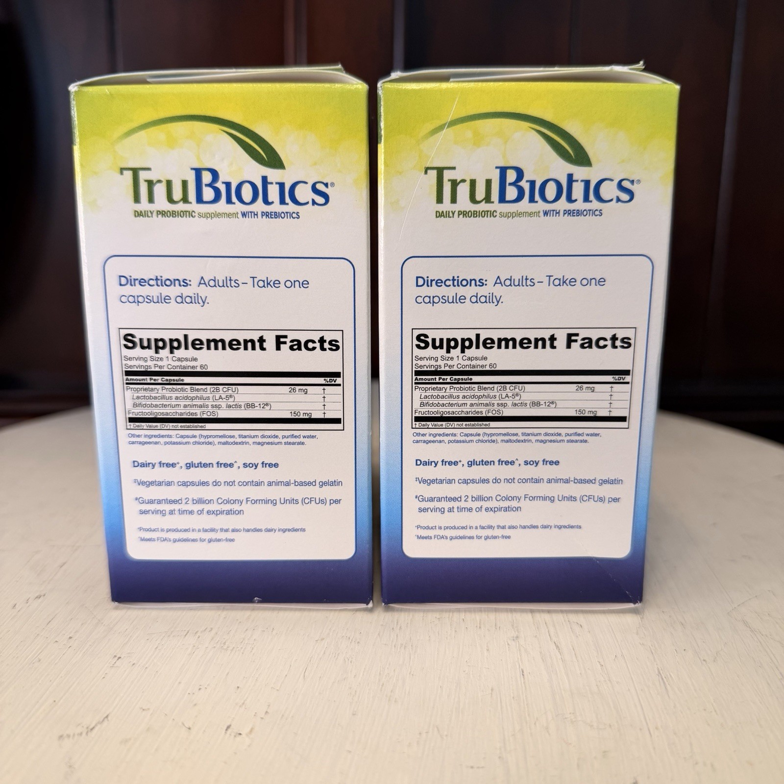 (2) TruBiotics DIGESTIVE & IMMUNE HEALTH Daily Probiotic 60 Capsules Ea 02/2027