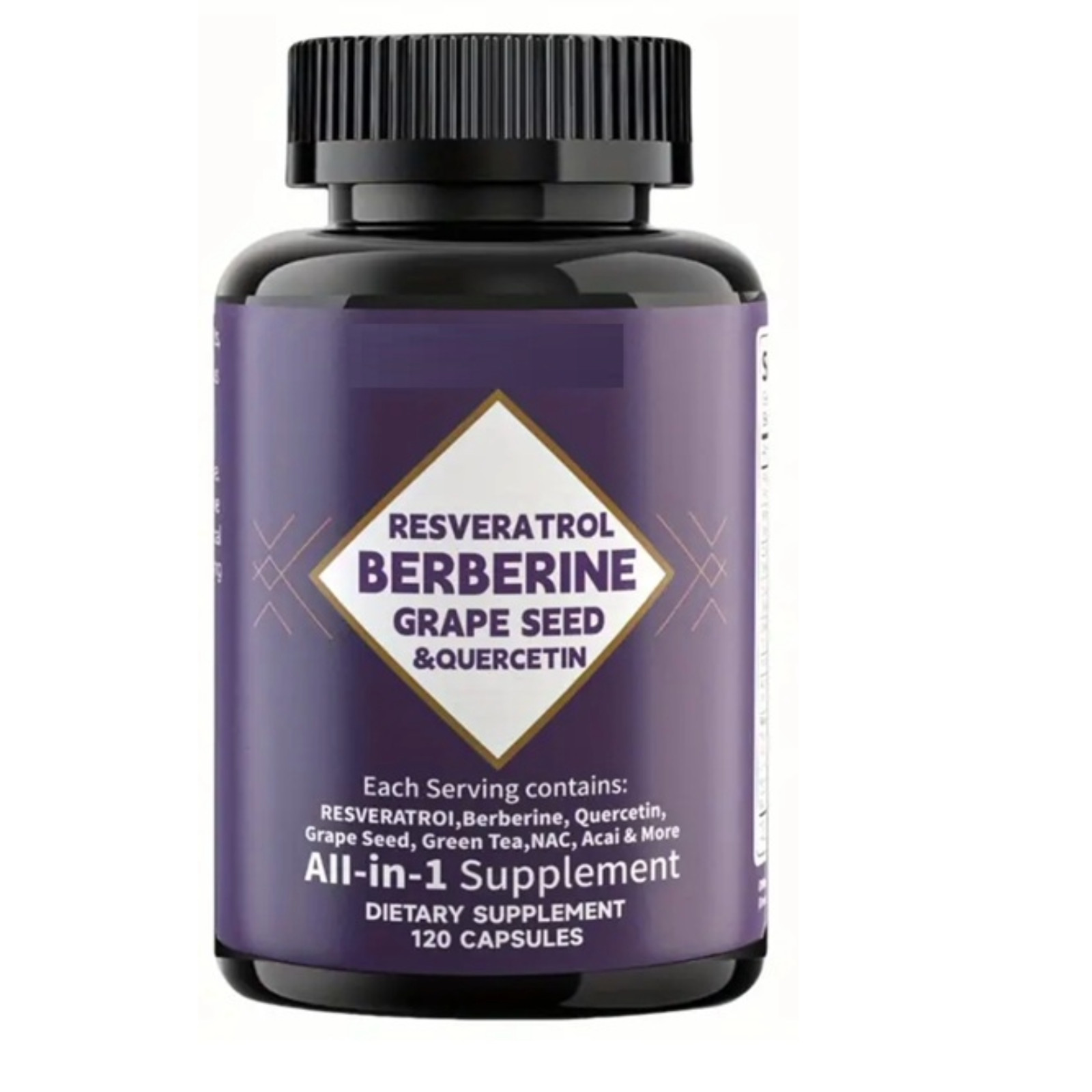 Resveratrol 6000mg Berberine 3000mg 120 caps Quercetin/Hawthorn