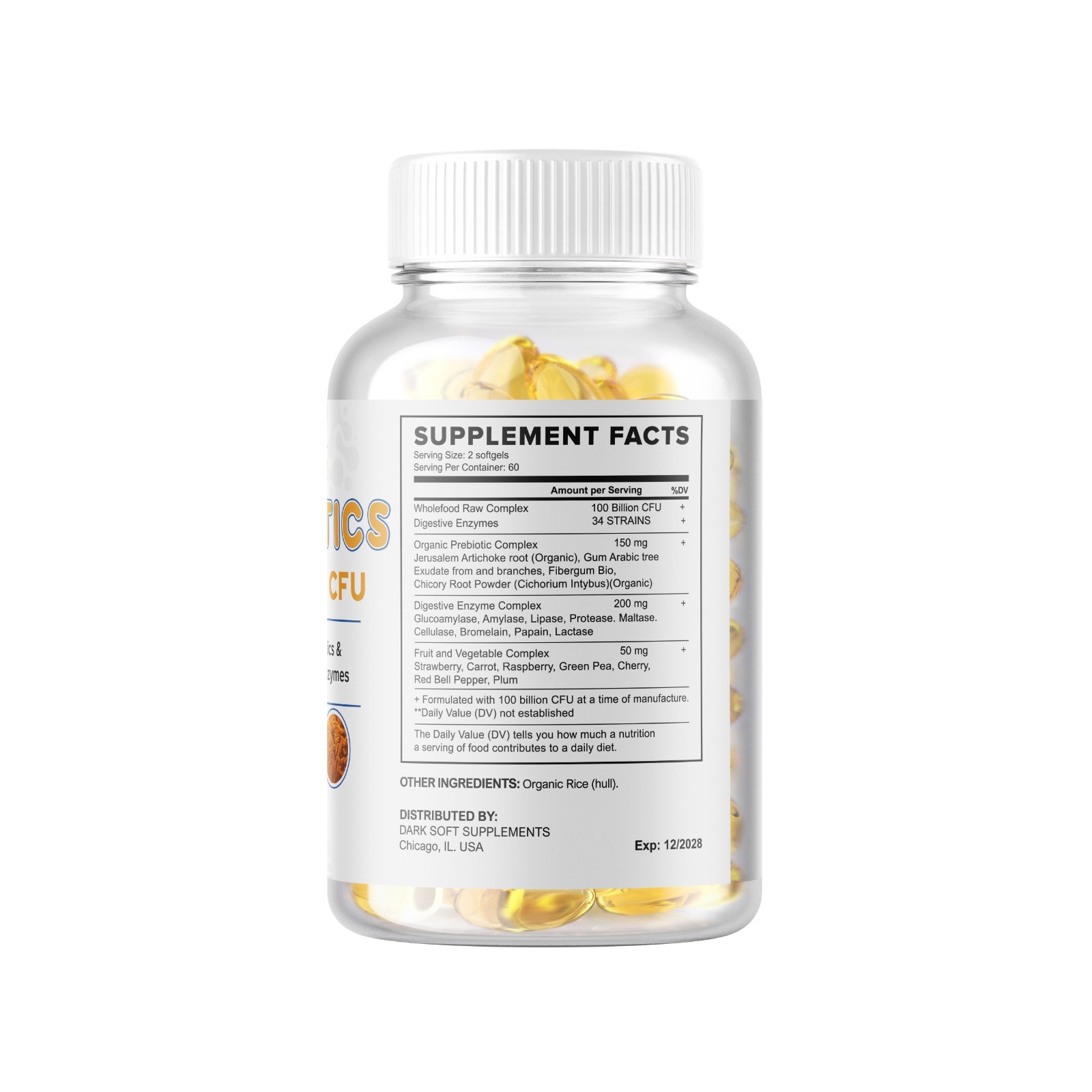 Raw Probiotics 100 Billion CFU Potency Digestive Immune Health 120 Capsules USA