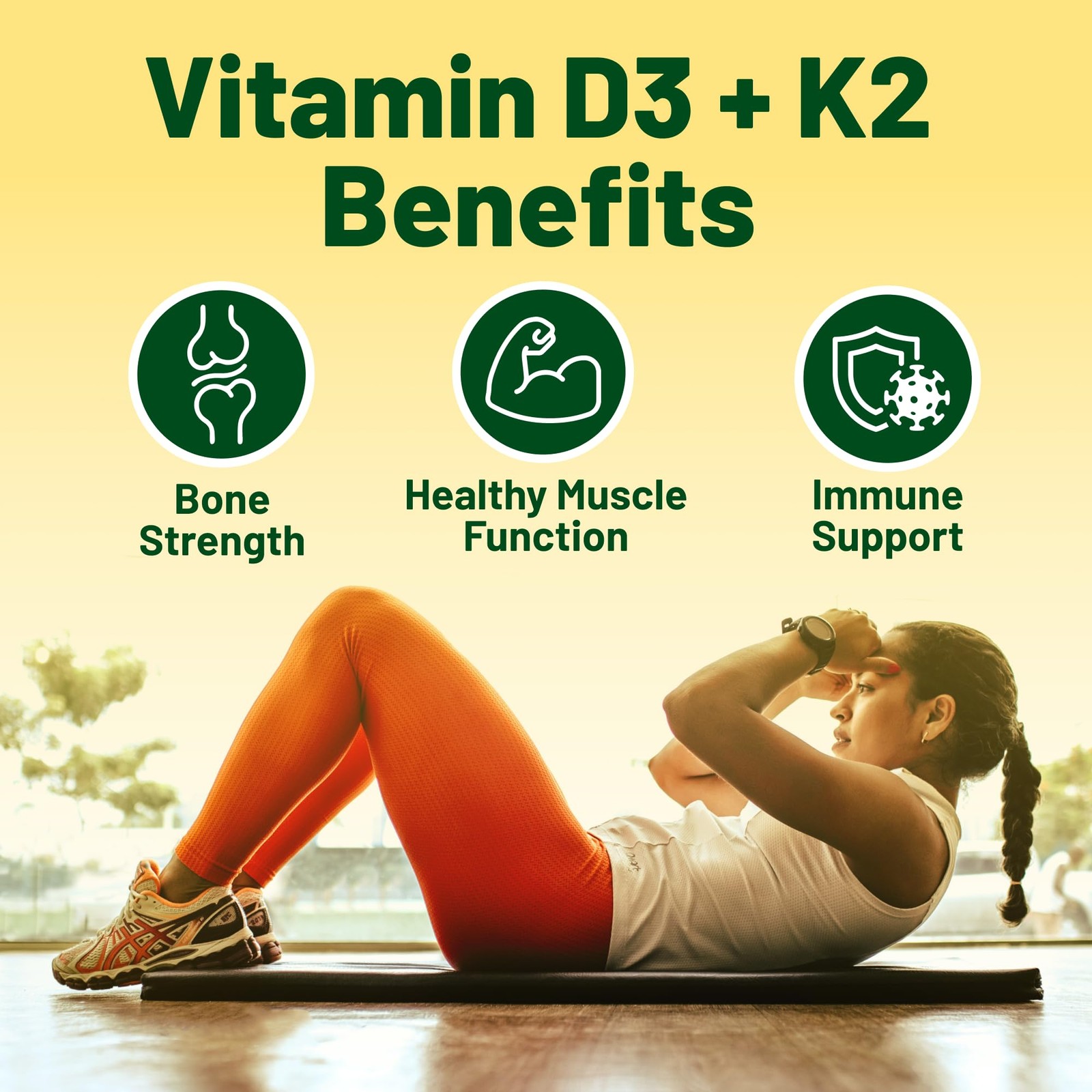 Vegan Vitality Vitamin D3 K2 4000IU (100mcg) with Coconut Oil, 100% Plant Bas…