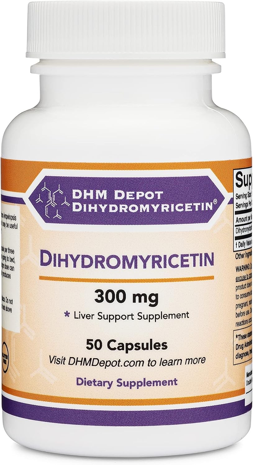 Dihydromyricetin (DHM) 50 Capsules, 300mg, Liver Support 50 Count (Pack of 1)