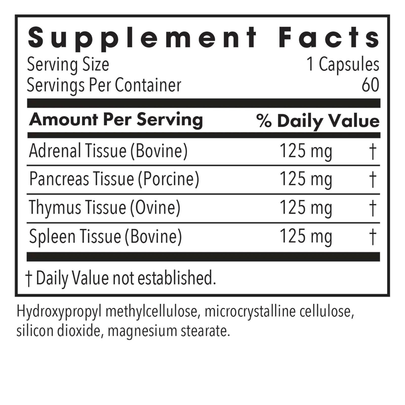 Immuno Gland Plex Natural Glandulars 60 Veg Caps Allergy Research Group